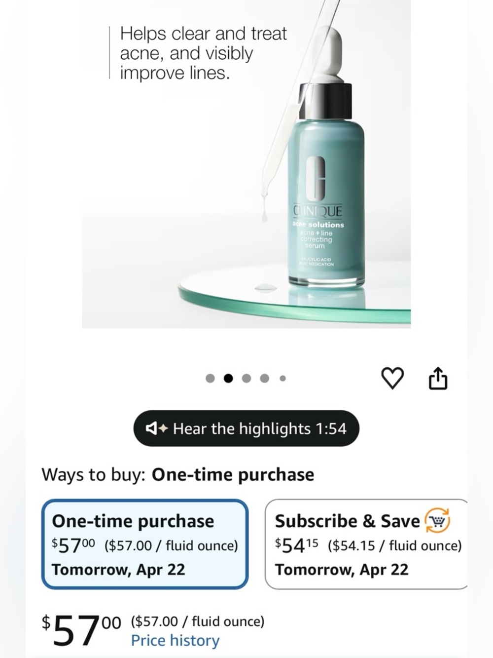 ⭐️NIB⭐️Clinique~ Anti-Blemish Solutions~Blemish & Line Correcting Serum - Picture 8 of 8